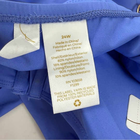 Anne Cole Tankini Swim Top Womens 24W Periwinkle Blue Ruched Underwire Plus Size - Picture 5 of 10